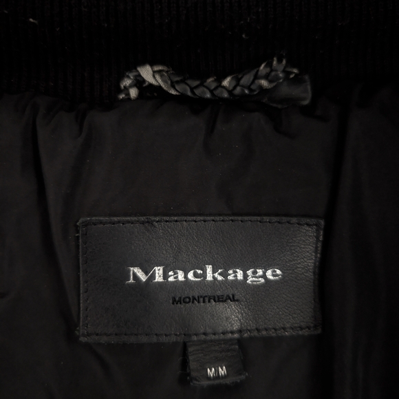 Mackage Kay Long Black Puffer Coat with Fur Trim - Picture 7 of 9